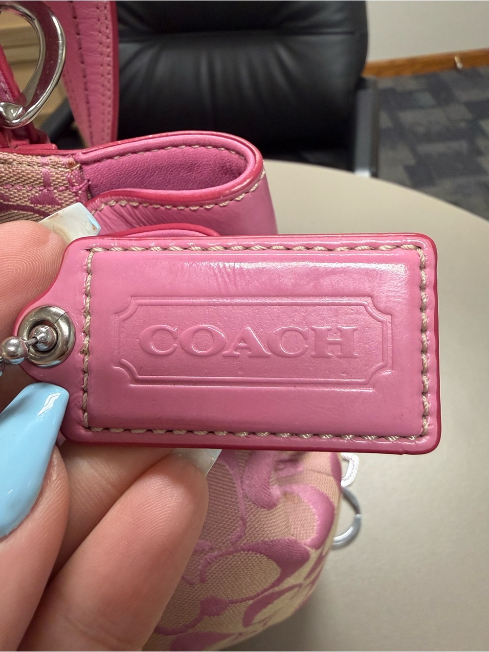 2010 Coach Pink Soho Signature Canvas Tote with Leather Trim - Picture 9 of 14